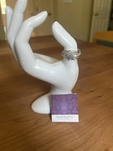 Affinity Diamond Sterling 1/7 CTTW Angel Wing Ring Size 8/9 Brand New - Picture 1 of 4