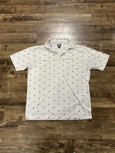 FootJoy Herren Poloshirt Gr. L weiß Flagge Stick/Pin Golf Logo, sportliche Passform - Bild 1 von 5