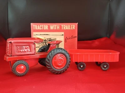 SSS International Tin Toy Car Tractor With Trailer W/BOX F/S FEDEX - Image 1 of 4