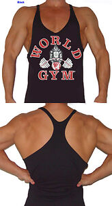 World Gym Tank Top String Mens Gorilla logo vest Stringer-  W300