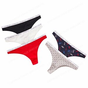 Tommy Hilfiger Cotton Thongs Pack 5 G Strings Briefs Sexy Lingerie Knickers