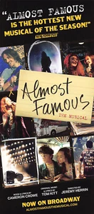 Almost Famous Musical 2023 Ad Flyer Broadway New York City NYC Chris Wood - Picture 1 of 5