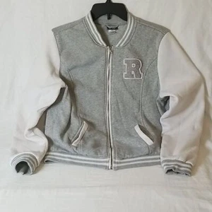 Punkte grau & weiß Varsity Full Front Zip Jacke Größe XL - Bild 1 von 7