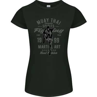 Muay Thai Fighting MMA Martial Arts Gym Womens Petite Cut T-Shirt - Image 1 of 2