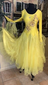 Ballsaal/Modern/Jazz/Walzer/Tango-Tanz Tanz Schaukasten gelb Kleid M-L - Bild 1 von 10
