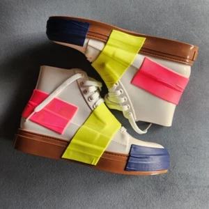 MELISSA SHOES Crew Ad High Top Weiß/Pink/Gelb/Blau/Braun. NAGELNEU. Größe 7. - Bild 1 von 7