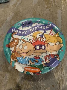 Vintage 1997 DesignWare NUOVO Rugrats compleanno 9" piatti di carta 8 conteggi Nickelodeon - Foto 1 di 5