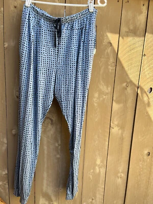 Pantalones DKNY para dormir/salón azules con puntos negros - para mujer talla M NUEVO Foto 1 de 4