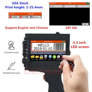 Handheld Inkjet Printer Machine for Date Logo Word QR Code Barcode 2-25.4mm - Picture 1 of 12