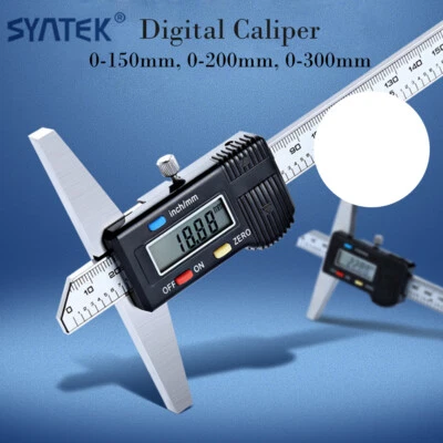 Syntek 150 /200 /300mm Depth Gauge Digital Caliper Step Measure Hook Vernier New - image 1 of 4