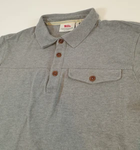 FJÄLLRÄVEN Ovik Pique Poloshirt Herren Large Grau Kurzarm Outdoor - Bild 1 von 14