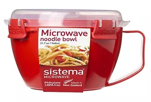 Sistema Microwave Noodle Bowl 940ml Food Lunch Dinner Travel Soup Work Container - Picture 1 of 1