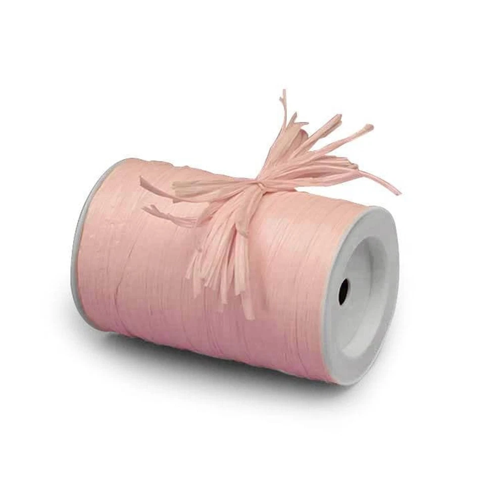 Pink Raffia | Pastel Pink Raffia Ribbon - Matte - 1/4in. x 100 Yds (pm4434839) - Image 1 of 1