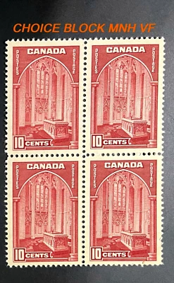 *ELECCIÓN* Canada Scott 241 COMO NUEVO NH VF BLOQUE de 4- Cat $96 (como singles) Foto 1 de 4