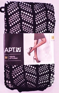 women's APT. 9 tights size medium black nylon spandex net to waist msrp $12 - Picture 1 of 1