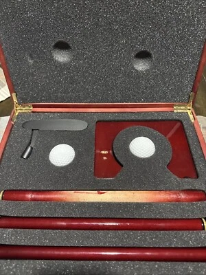 Executive Indoor Travel Cherry Wood putter golf set w/ case - Image 1 of 4