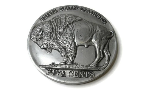 VTG Collectible Wall Hanging American Buffalo Nickel Coin 1972 Aluminum 12" RARE Cover