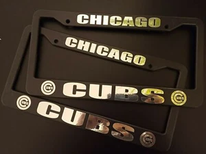 - SET de 2 - Chicago Cubs Plastic License Plate Frames - Imagen 1 de 2