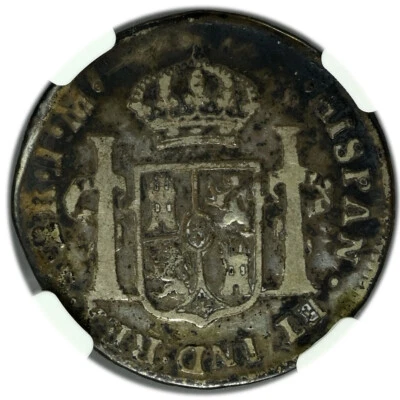 MEXICO Ferdinand VII Silver 2 Reales 1822 Go JM Guanajuato Royalist NGC G6 - Image 1 of 3