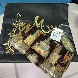 Mary Frances Earth Print Beaded Conv Clutch Brazilian Agate NWT 2014 - Picture 1 of 12