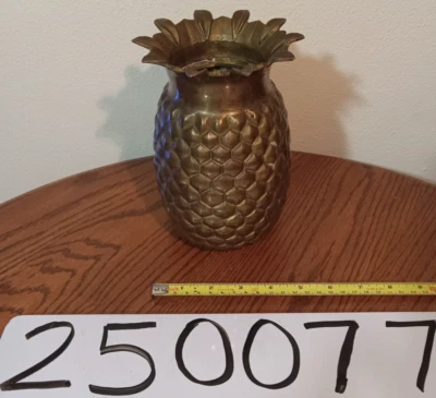 Monogramed GML 古董黄铜菠萝种植花瓶奖杯装饰雪茄烟灰缸? — 第 1/4 张图片