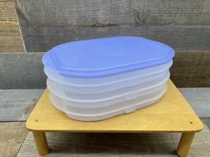 Plateau et couvercle réfrigérateur empilables Tupperware 3 plateaux et couvercle empileurs de livraison - T18 - Photo 1/7
