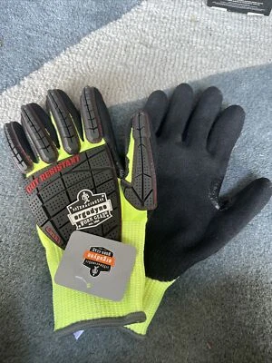 Ergodyne 7141 Coated Medium Lime Gloves,Nitrile,Dry/Oily/Wet, New - Image 1 of 4