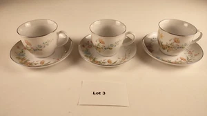 VTG Premiere Fine China Berkshire MD104 Coffee Tea Cup & Saucer (3 each) LOT #3 - Picture 1 of 12
