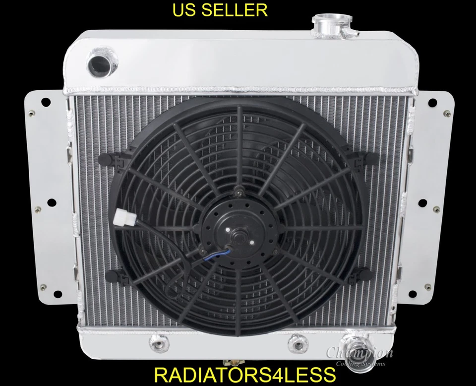 CHAMPION 3 FILAS RADIADOR ALUMINIO 14" VENTILADOR 62-67 CHEVY II NOVA MONTAJE 6CYL -V8 CONV Foto 1 de 4