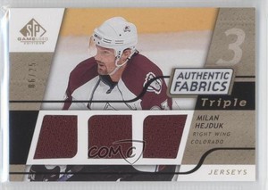 2008 SP Game Used Edition Authentic Fabrics Triple Gold /25 Milan Hejduk #3AF-MH