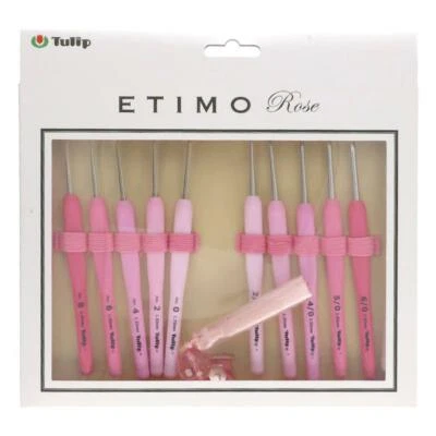 TULIP ETIMO ROSE LACE Häkelnadel Set Softgriff TEL-001e (0.9 - 3,5 mm Nadeln)