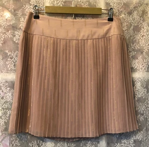 Falda Plisada Ann Taylor LOFT Talla 8 Oro Rosa Brillante Hasta la Rodilla Forrada Nueva $69 - Imagen 1 de 5
