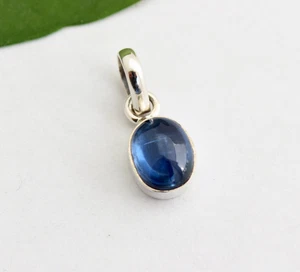 Kyanit Anhänger gefasst 925 Silber Edelstein Oval Blauer Kyanite aus Nepal edel - Picture 1 of 4