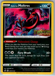 Pokemon Galairan Moltres Cieli in Evoluzione Prerelease Stella Nera Promo SWSH125 - Foto 1 di 4