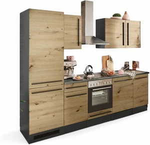 Küche Küchenblock komplett mit E-Geräte JAZZ Eiche 280 cm B-Ware ♻️ - Bild 1 von 13