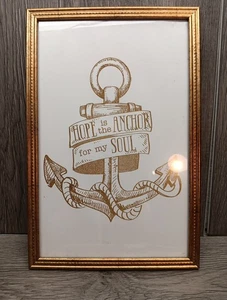 Hope Is The Anchor of My Soul Picture Frame Wall Art 11 X 7 Christian - Picture 1 of 6