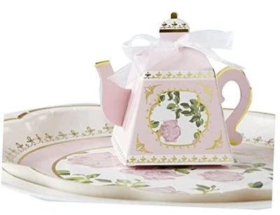 , Tea Time Whimsy Collection, Tetera Tea Party Favor Box (Juego de 24), Uno  Foto 1 de 4