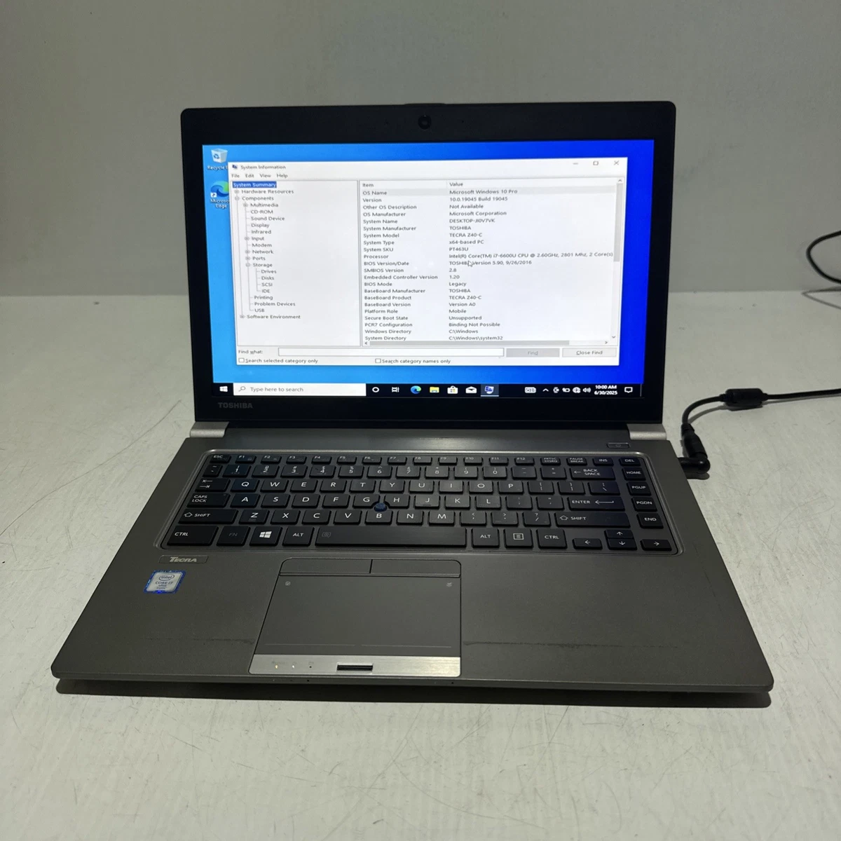 Toshiba 8 GB RAM PC Laptops & Netbooks 256 GB SSD Capacity for