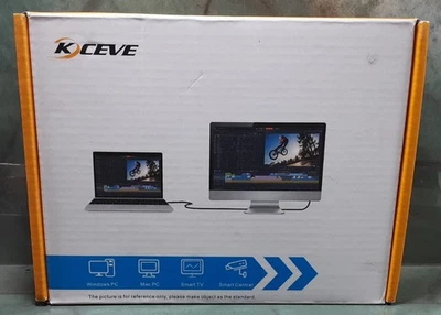 NEW KCEVE Displayport KVM Switch Dual Monitors 3 Computers 4K w/ 4 USB & Remote - Image 1 of 3