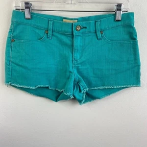 Roxy Turquoise Cut Off Denim Shorts Size 27 - Picture 1 of 10