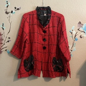 Ali Miles Red Grid Jacket Topper Artsy XL - Bild 1 von 6