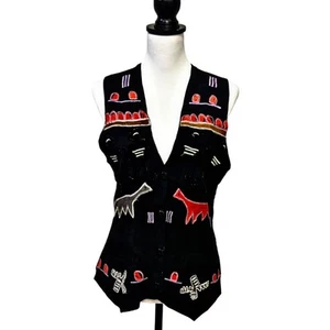 Instyle New York Vintage Bohemian Weste Mehrfarbig Rücken Print Ärmellos Top 3D - Bild 1 von 12