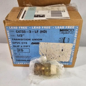 Nibco C4733-3- LF 1/2 in. CPVC Slip x Copper FIPT Transition Union Case of 25 - Picture 1 of 3