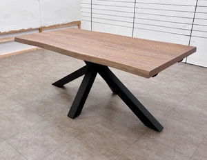 Furniture Village 'Saturn' Solid Oak Large Live Edge Dining Table 180cm NEW - Picture 1 of 7