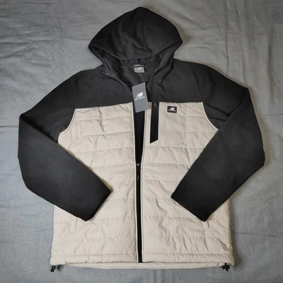 Chaqueta NEW BALANCE Dos Tonos Cremallera Completa Para Hombre Talla Pequeña Negra/Marfil Foto 1 de 4