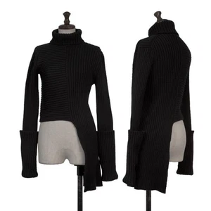Yohji Yamamoto FEMME Asymmetry Wool Turtleneck Knit Sweater Size M(K-149261) - Picture 1 of 12