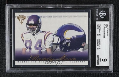 2001 Pacific Private Stock Titanium Titanium Team Randy Moss #14 BGS 9 MINT HOF - Image 1 of 2