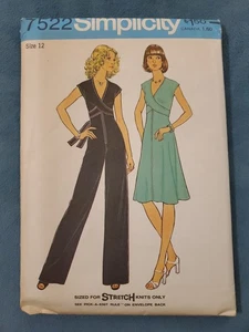 Simplicity 7522 Sewing Pattern Misses Dress & Jumpsuit Vtg 70s Size 12, B34" FF  - Picture 1 of 3