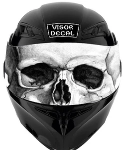 V25 Skull VISOR TINT DECAL Helmet UNIVERSAL Fits All Sport Bike Helmet - Picture 1 of 4