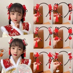 Pearl Flower Tassel Headband Chinese Style New Year Headwear Children - Picture 1 of 18